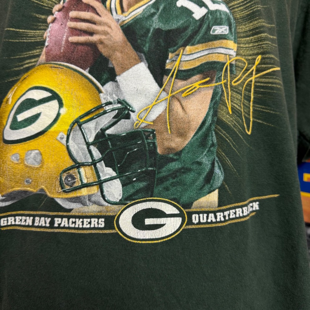 Green Bay Packers‎ Aaron Rodgers NFL Football Quarterback T Shirt Men's Size XL - Picture 3 of 6